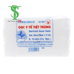 GẠC Y TẾ TIỆT TRÙNG BẢO THẠCH GÓI 10 MIẾNG 8CM X 10 CM X 12 LỚP