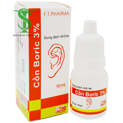 THUỐC NHỎ TAI TRỊ NẤM CỒN BORIC 3% F.T CHAI 10 ML