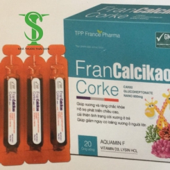 ỐNG CALCI HỖ TRỢ PHÁT TRIỂU CHIỀU CAO FRANCALCIKAO CORKE. Hộp 20 ống 10ml