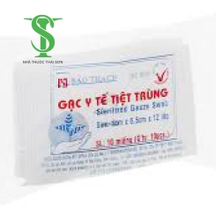 GẠC Y TẾ TIỆT TRÙNG BẢO THẠCH GÓI 10 MIẾNG 5CM X 6,5 CM X 12 LỚP