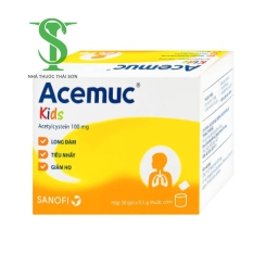 THUỐC CỐM  LONG ĐÀM, TIÊU NHÀY, GIẢM HO  ACEMUC KIDS 100 MG. H 30 GÓI X 1G