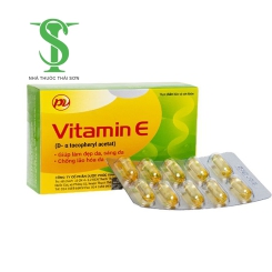  Vitamin E PV (Phúc Vinh)  Giúp làm đẹp da, chống lão hóa hộp 3 vỉ x 10 viên