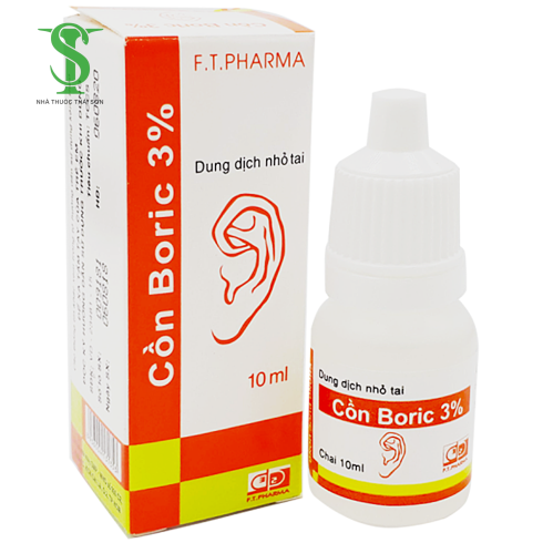 THUỐC NHỎ TAI TRỊ NẤM CỒN BORIC 3% F.T CHAI 10 ML