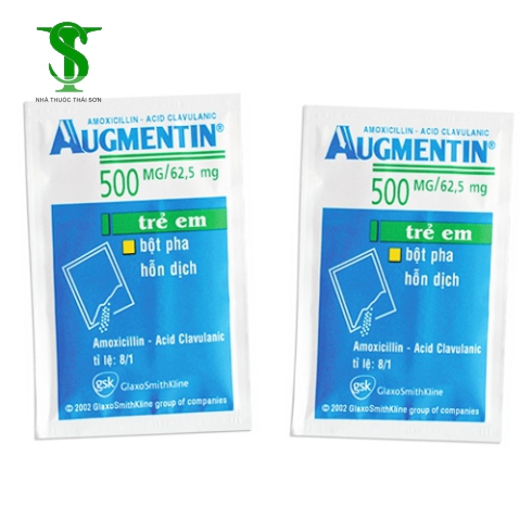 THUỐC KHÁNG SINH AUGMENTIN 500 MG/62,5 MG  HỘP 12 GÓI