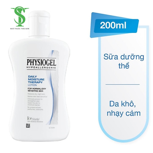 PHYSIOGEL HYPOALLERGENIC LOTION. Sữa dưỡng ẩm dành cho da khô và nhạy cảm. Chai 200ml