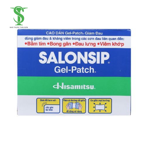 Cao dán giảm đau Salonsip Gel-Patch hộp 10 bao x 2 miếng