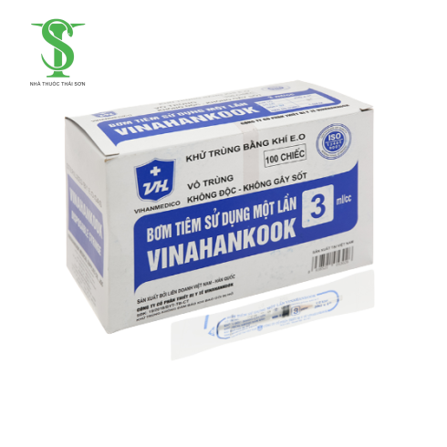 Bơm kim tiêm Vinahankook (3ml/cc) hộp 100 cái