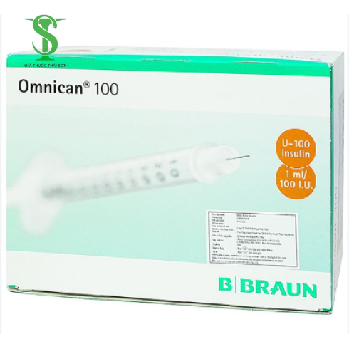 BƠM TIÊM TIỂU ĐƯỜNG OMNICAN 100 (ĐẦU CAM) 1ML/100 IU BRAUN.H/100 CÁI