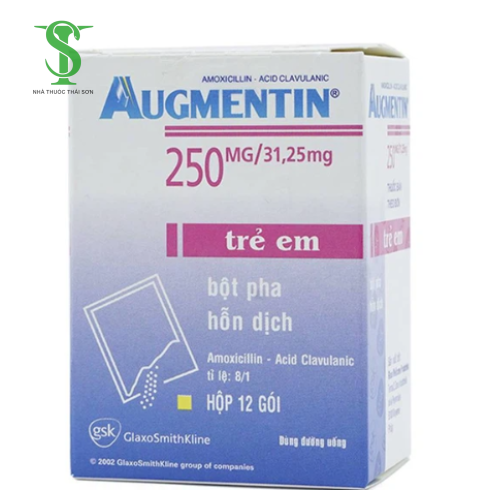THUỐC KHÁNG SINH AUGMENTIN 250 MG/31,25 MG  HỘP 12 GÓI