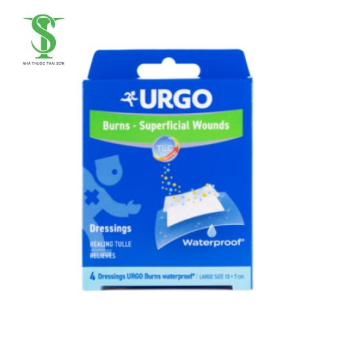 URGO BURNS WATERPROOF – BĂNG CÁ NHÂN TIỆT TRÙNG, CHỐNG THẤM NƯỚC