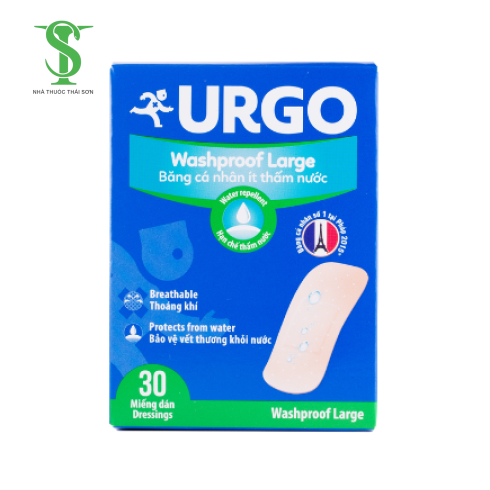 URGO WASHPROOF – BĂNG CÁ NHÂN ÍT THẤM NƯỚC 